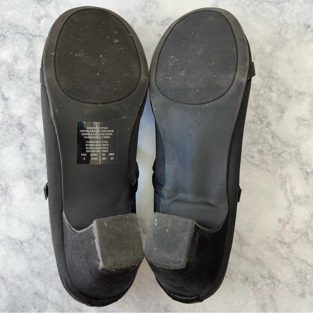 KENNETH COLE REACTION Black Silver Embellished Rhinestones Buckle Heels Shoes 5 - Picture 3 of 7
